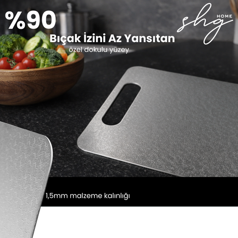 Paslanmaz Çelik Kesme Tahtası Hediye Seti