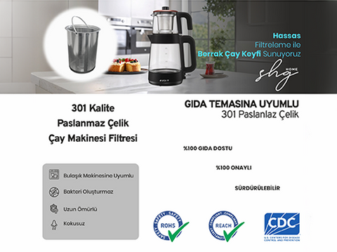 Paslanmaz Çelik Çay Filtresi – Demlik Süzgeç 9cm Gıda Temasına Uygun