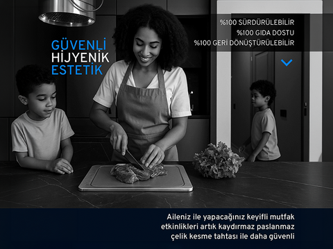 Stainless Steel Cutting Board Small Size (20 × 30 cm, Food-Grade, Scratch-Resistant)