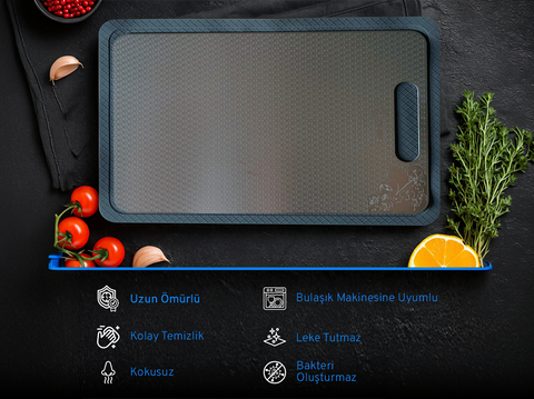 Stainless Steel Cutting Board 3-Piece Set (23 × 34 cm) – Includes Storage Sleeve & Non-Slip Mat