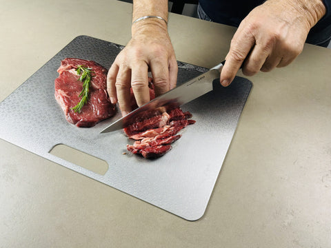 SHG Home Paslanmaz Çelik Kasap Tipi Et Kesme Tahtası 30x40 cm Kurban Bayramı Et Hazırlama