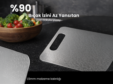 Stainless Steel Cutting Board Small Size (20 × 30 cm, Food-Grade, Scratch-Resistant)