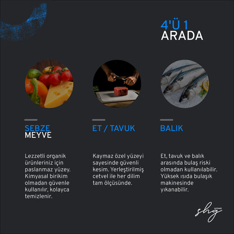 Paslanmaz Çelik Kesme Tahtası 23x34 cm, Gıda Temasına Uygun, Hijyenik, Çizilmeye Dayanıklı