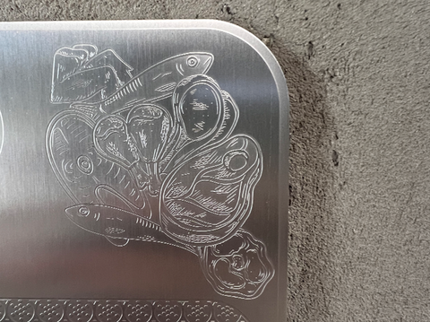 Stainless Steel Cutting Board Large Size (23 × 34 cm, Hygienic, Non-Slip, Dishwasher Safe)