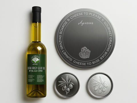 Paslanmaz Çelik 3'lü Sunum Seti - Ayaklı Sunum Tabağı + Sosluk (Zeytinyağı Hediyeli)